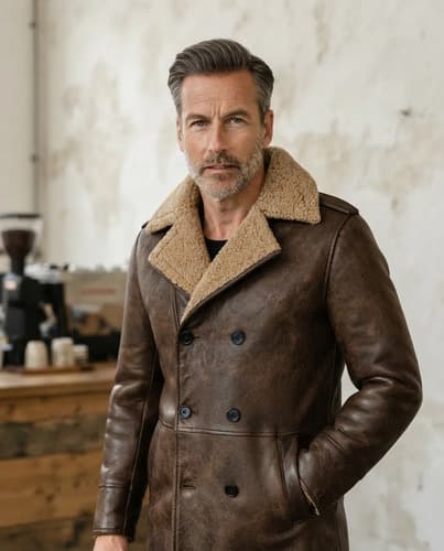 Abrigo Cuero Vintage Hecho A Mano Hombre - A Pedido Marrón 38